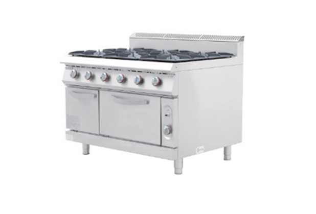 燃气六头煲仔炉连焗炉连柜-JG001